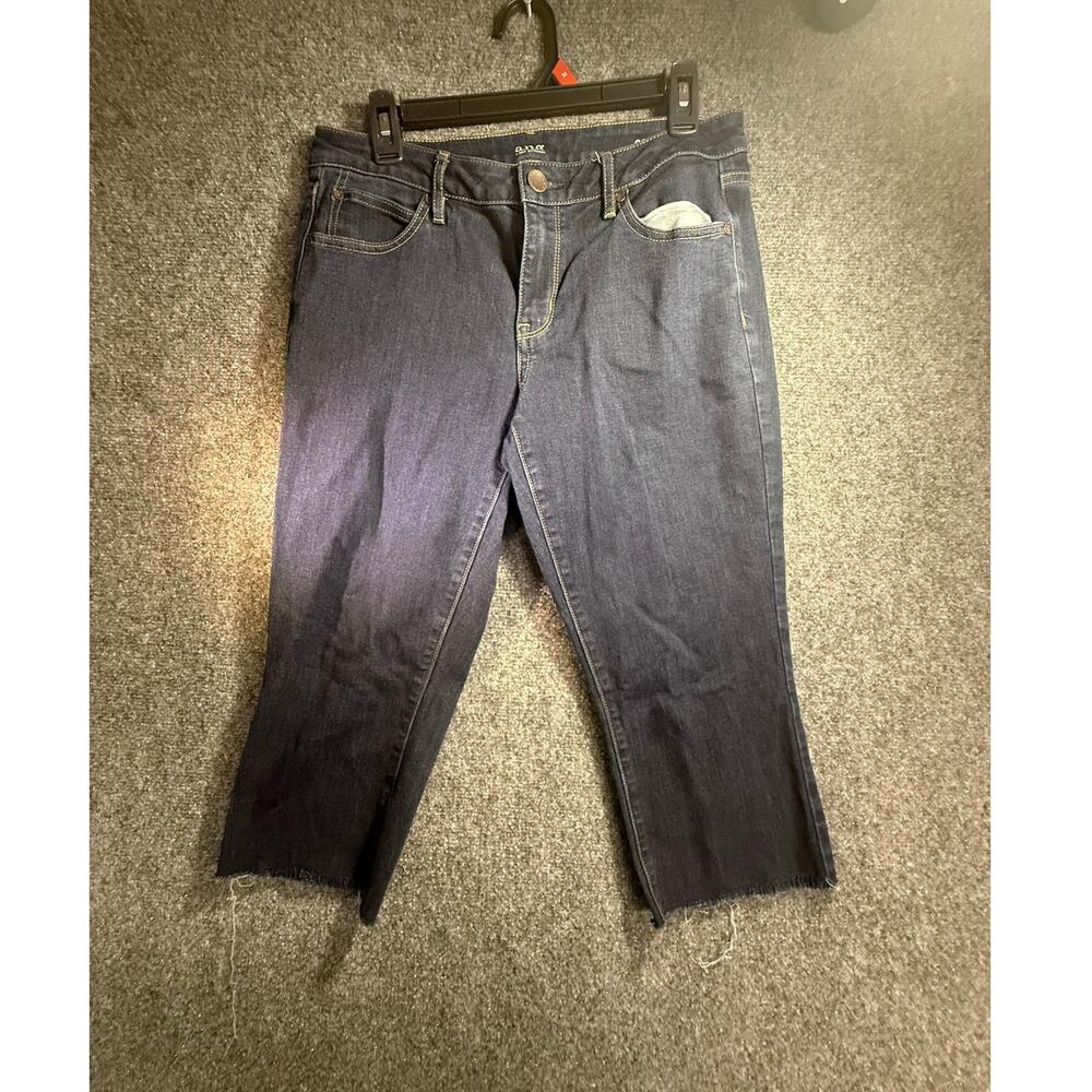 a.n.a A New Approach Women's Dark Wash Cropped Raw Hem Jeans Size 29/8